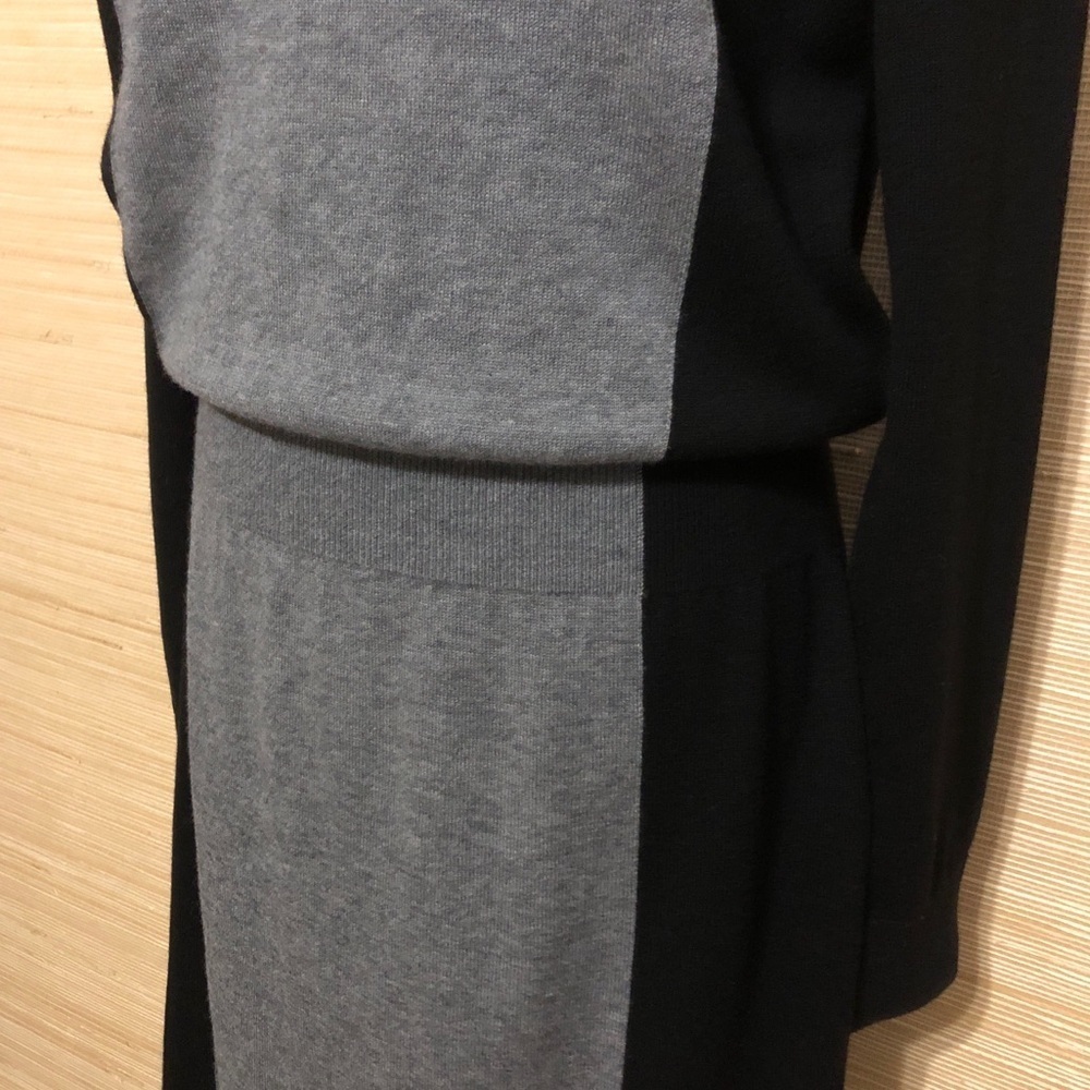 Loft Gray and Black Women's Wool Blend Sweater Dress size Large - Picture 3 of 11